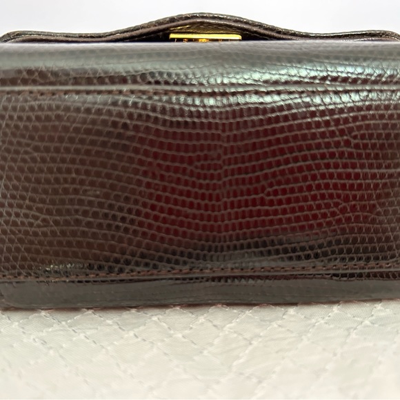 AUTHENTIC CHANEL SMALL BROWN LIZARD BAG - Picture 4 of 6
